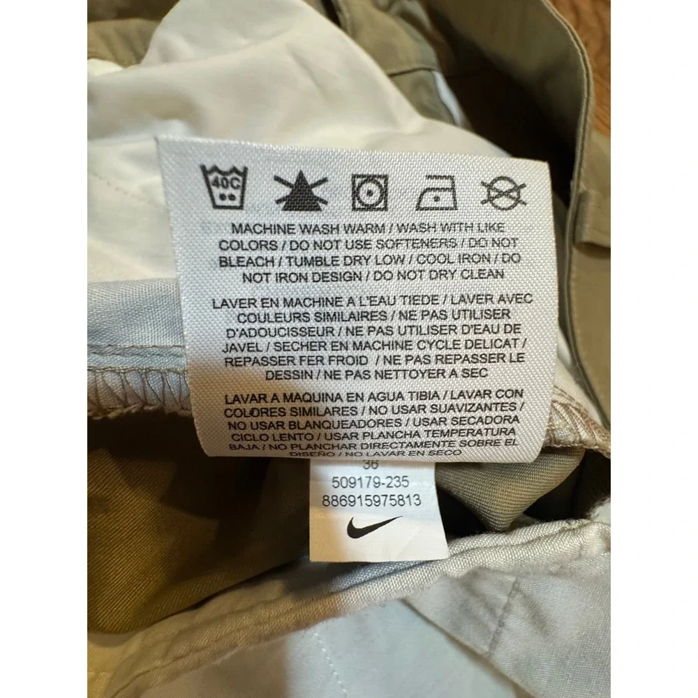 Nike Golf Tour Performance Dri-FIT Shorts Mens 36 Khaki Tan 509179-235‎